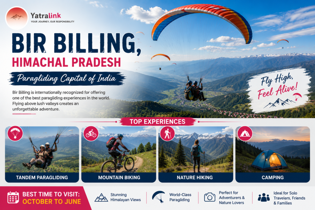 Bir Billing, Himachal Pradesh – Paragliding Capital of India
